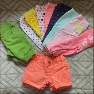 Infant girls 0-3 month pants/shorts lot